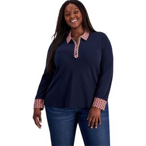 Tommy Hilfiger Womens Plus Size Sky Captain Polo Shirt, NWT